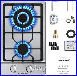 12inch Gas Cooktop 2 Burner NG/LPG with Thermocouple Protection Stainless Steel