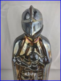 14 Tall Antique Cast Iron Iridescent Knight Coal Stove Fireplace 14 Tall Antique Cast Iron Iridescent Knight Coal Stove Fireplace