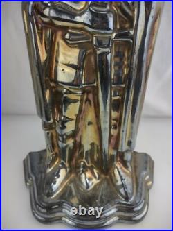 14 Tall Antique Cast Iron Iridescent Knight Coal Stove Fireplace 14 Tall Antique Cast Iron Iridescent Knight Coal Stove Fireplace
