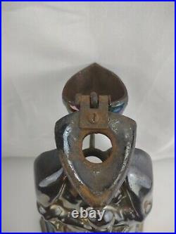 14 Tall Antique Cast Iron Iridescent Knight Coal Stove Fireplace 14 Tall Antique Cast Iron Iridescent Knight Coal Stove Fireplace