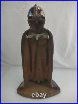 14 Tall Antique Cast Iron Iridescent Knight Coal Stove Fireplace 14 Tall Antique Cast Iron Iridescent Knight Coal Stove Fireplace