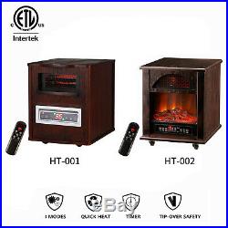1500W Electric Fireplace Freestanding Fire Flame Stove Heater with Remote Control