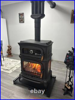 165 kg Cast iron wood burning stove with oven