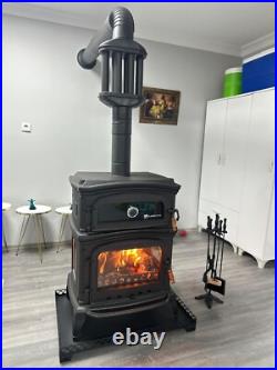 165 kg Cast iron wood burning stove with oven