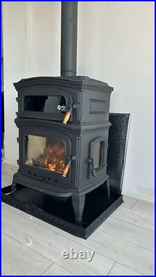 165 kg Cast iron wood burning stove with oven