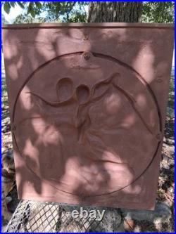 1800's Antique Cast Iron Fireplace Stove Plate Cover Diana/Cherubs, #1 Read Look