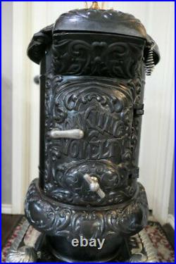 1800's Oakling Novelty Cast Iron Wood Burning Parlor Stove 46 H