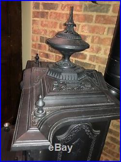 1878 Victorian Antique Cast Iron Wood Burning Parlor Stove-Perry & Co