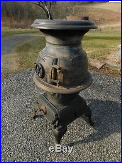 1890's Cast Iron Pot Belly Wood Stove Juno A219 Phillips Buttorff Nashville Tenn