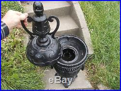 1890s ORNATE CAST IRON PARLOR HEATING STOVE 40TALL CENTRAL OIL GAS STOVE CO