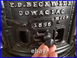 1896 wood burning parlor stove By P. D. Beckwith Dowagiac, Michigan With Finial