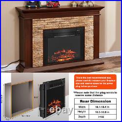 18 Electric Fireplace Stove Embedded Insert Log Heater Recessed with Remote