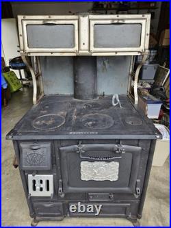 1920s Antique Home Comfort Wood Stove Wrought Iron Range Company