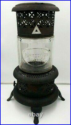 1920s Antique Perfection Oil Kerosene Heater 1527 Pyrex Glass Insert Metal