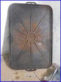 1941 military ww2 Knox Stove Works No. 25 Cast-Iron Griddle 34x21 sits flat