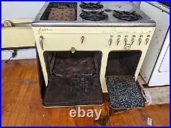 1950s Chambers Stove Oven Pastel Yellow Enamel Gas Refurb Incomplete CAN SHIP