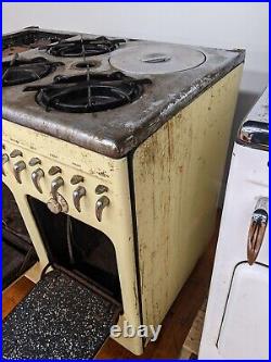 1950s Chambers Stove Oven Pastel Yellow Enamel Gas Refurb Incomplete CAN SHIP