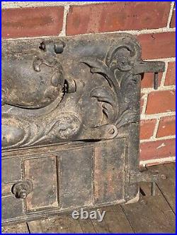 19thC. Ornate Cast Iron CRAWFORD Steam Boiler Furnance Door, W&P Co, Air Heater