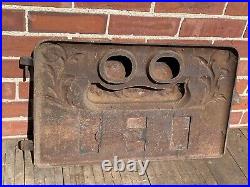 19thC. Ornate Cast Iron CRAWFORD Steam Boiler Furnance Door, W&P Co, Air Heater