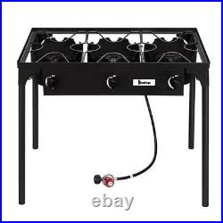 225000BTU Propane Gas Triple 3 Burner Outdoor Camping BBQ Stove Cooker Grill BBQ