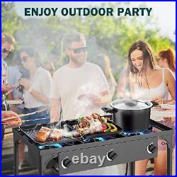 225 000BTU Outdoor Gas Stove with 0-20 PSI Adjustab. 3 Burner Propane Stove