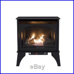 23.5 in. Dual Fuel Stove Vent Free Gas Propane Freestanding Thermostat Heater
