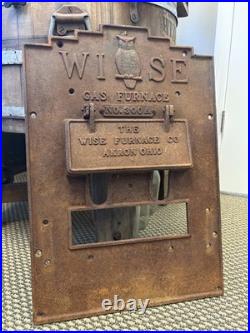 23 Antique Cast Iron Door Wise Furnace Akron Ohio Sign Vintage Stove Plate Owl