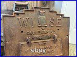 23 Antique Cast Iron Door Wise Furnace Akron Ohio Sign Vintage Stove Plate Owl