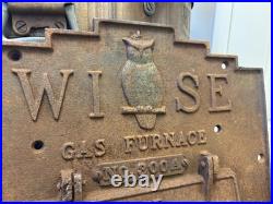 23 Antique Cast Iron Door Wise Furnace Akron Ohio Sign Vintage Stove Plate Owl