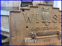 23 Antique Cast Iron Door Wise Furnace Akron Ohio Sign Vintage Stove Plate Owl