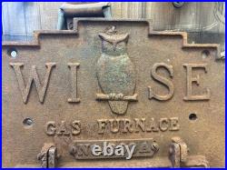 23 Antique Cast Iron Door Wise Furnace Akron Ohio Sign Vintage Stove Plate Owl