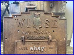 23 Antique Cast Iron Door Wise Furnace Akron Ohio Sign Vintage Stove Plate Owl