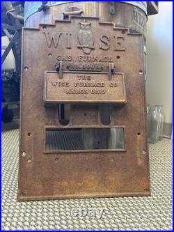 23 Antique Cast Iron Door Wise Furnace Akron Ohio Sign Vintage Stove Plate Owl