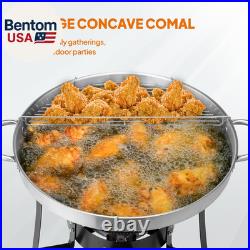 23'' Concave Comal Set, 80,000BTU Propane Gas Stove & Heavy Burner Stand, Stainl