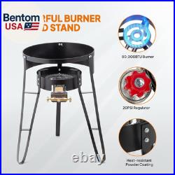 23'' Concave Comal Set, 80,000BTU Propane Gas Stove & Heavy Burner Stand, Stainl
