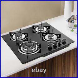 23 Gas Stove Top Built-In 4Burner Cast Iron LPG/NG Cooktop Hob Countertop Stove