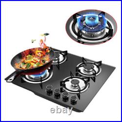 23 Gas Stove Top Built-In 4Burner Cast Iron LPG/NG Cooktop Hob Countertop Stove