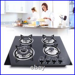 23 Gas Stove Top Built-In 4Burner Cast Iron LPG/NG Cooktop Hob Countertop Stove