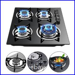 23 Gas Stove Top Built-In 4Burner Cast Iron LPG/NG Cooktop Hob Countertop Stove