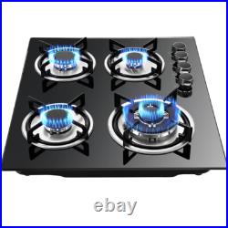 23 Gas Stove Top Built-In 4Burner Cast Iron LPG/NG Cooktop Hob Countertop Stove