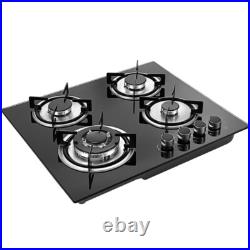 23 Gas Stove Top Built-In 4Burner Cast Iron LPG/NG Cooktop Hob Countertop Stove