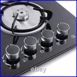 23 Gas Stove Top Built-In 4Burner Cast Iron LPG/NG Cooktop Hob Countertop Stove