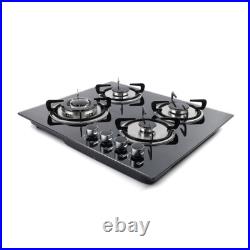23 Gas Stove Top Built-In 4Burner Cast Iron LPG/NG Cooktop Hob Countertop Stove