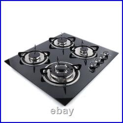 23 Gas Stove Top Built-In 4Burner Cast Iron LPG/NG Cooktop Hob Countertop Stove