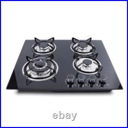 23 Gas Stove Top Built-In 4Burner Cast Iron LPG/NG Cooktop Hob Countertop Stove