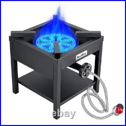 260K BTU High Press Outdoor Propane Gas Stove with 0-20 PSI Adjustable Regulator
