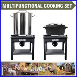 260K BTU High Press Outdoor Propane Gas Stove with 0-20 PSI Adjustable Regulator