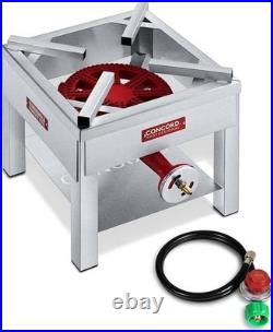 270,000 BTU Professional Single Banjo Wok Burner with Stand for Home Brewing