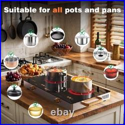 2 Burner Electric Cooktop 24 Inch Portable Electric Stovetop 110V, 2000W Count