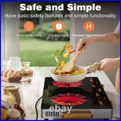 2 Burner Electric Cooktop 24 Inch Portable Electric Stovetop 110V, 2000W Count